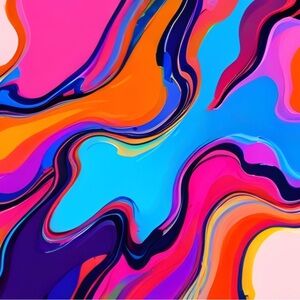 Vibrant Abstract Waves HD metal art print 8 x 12 inches